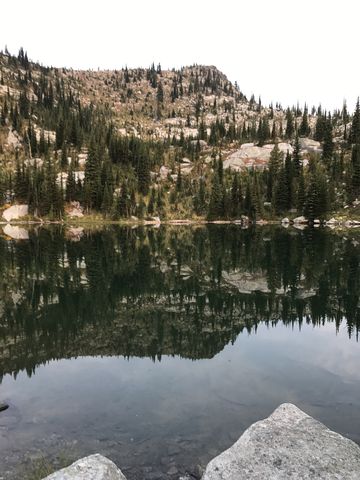 Long Mountain reflected in its namesake lake