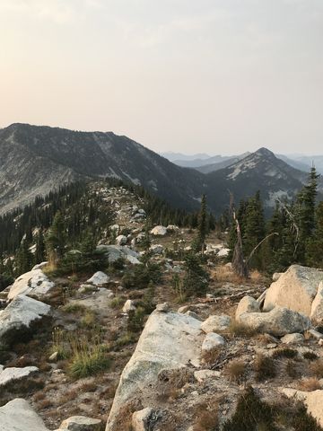 Looking back along Parker Ridge. Pyramid Peak in the distance to the right.